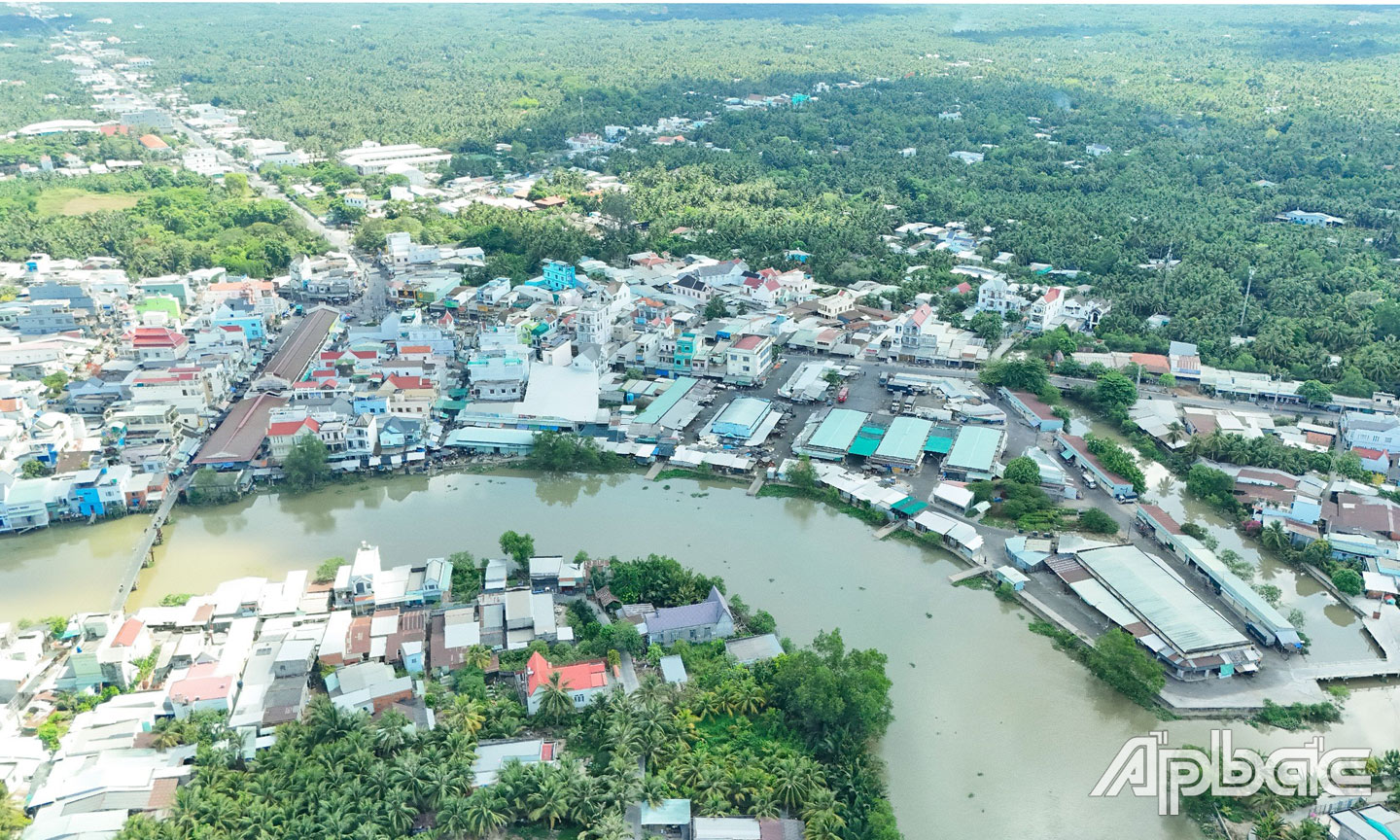 Một góc đô thị Vĩnh Kim nhìn từ trên cao.