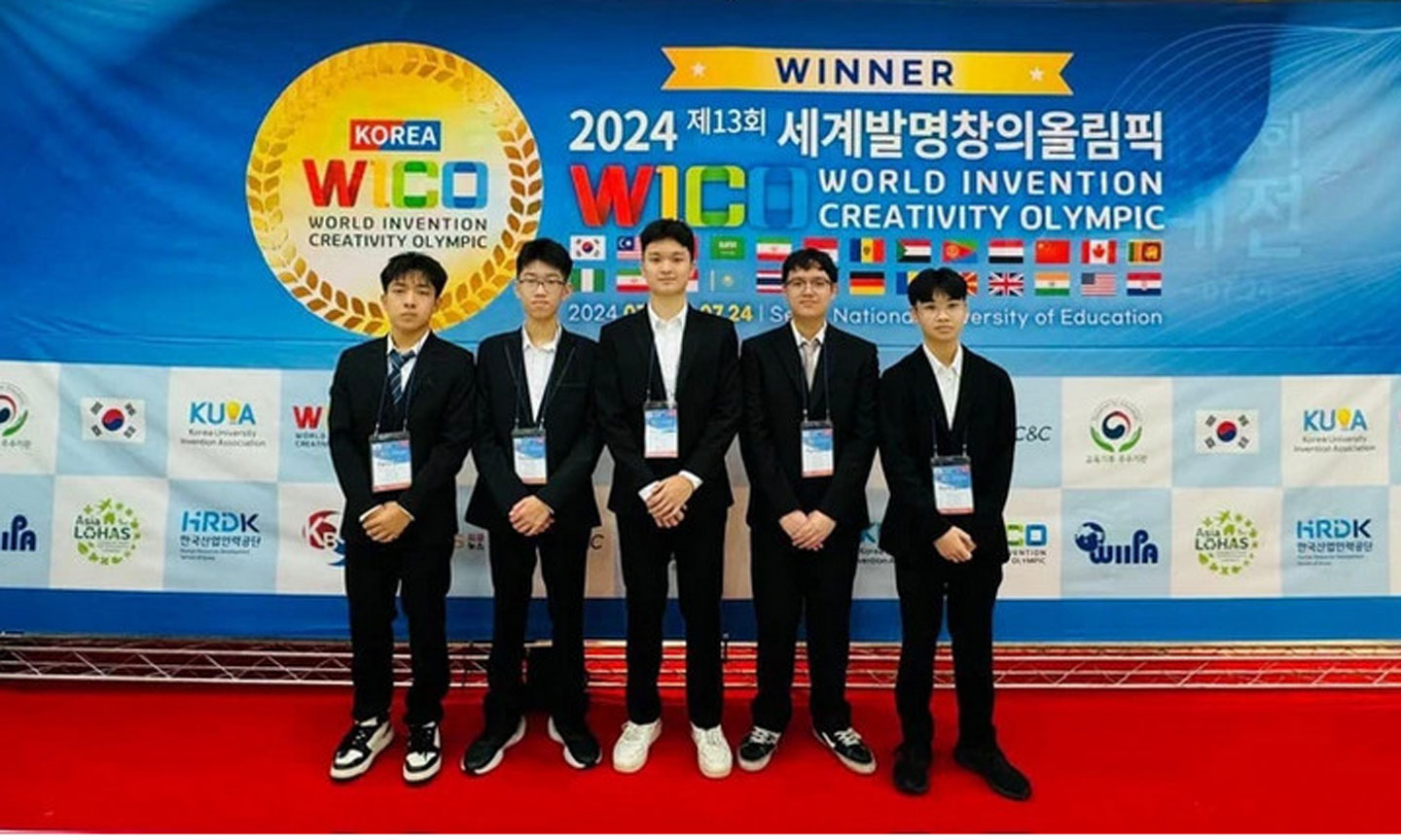 5 học sinh Việt Nam giành Cup Grand Prix tại Cuộc thi Olympic Phát minh và Sáng tạo thế giới (WICO) lần thứ 13 tại Hàn Quốc.