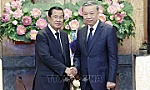 Chủ tịch Đảng Nhân dân Campuchia Hun Sen chúc mừng Tổng Bí thư, Chủ tịch nước Tô Lâm