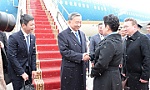 Top leader arrives in Ulaanbaatar, beginning state visit to Mongolia