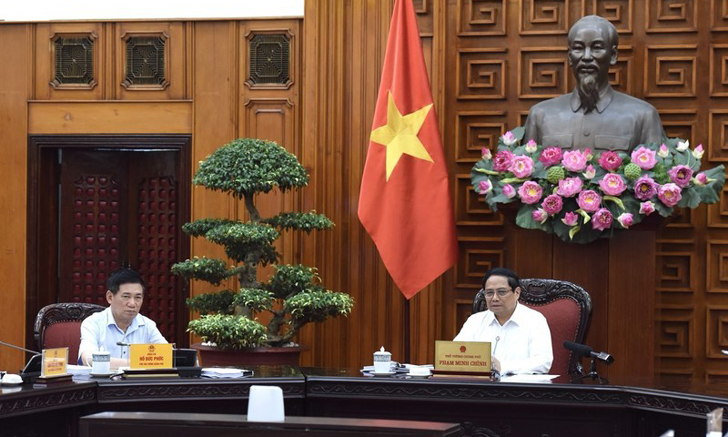 PM Pham Minh Chinh speaks at the meeting. (Photo: NDO/Tran Hai).