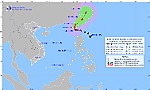Bão số 5 mạnh cấp 16, di chuyển theo hướng Tây Tây Bắc