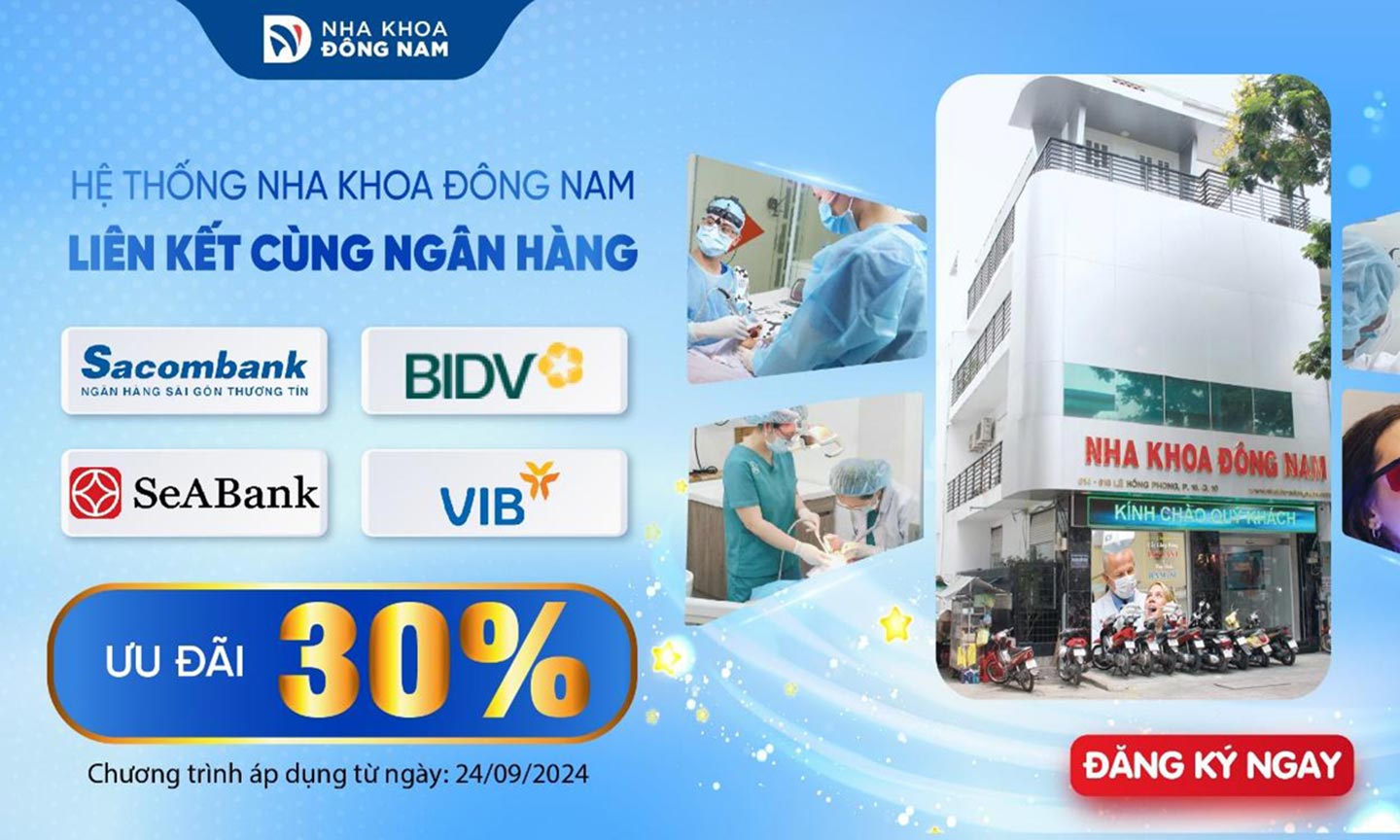 Nha khoa Đông Nam cùng SeAbank hợp tác ưu đãi lớn 2024