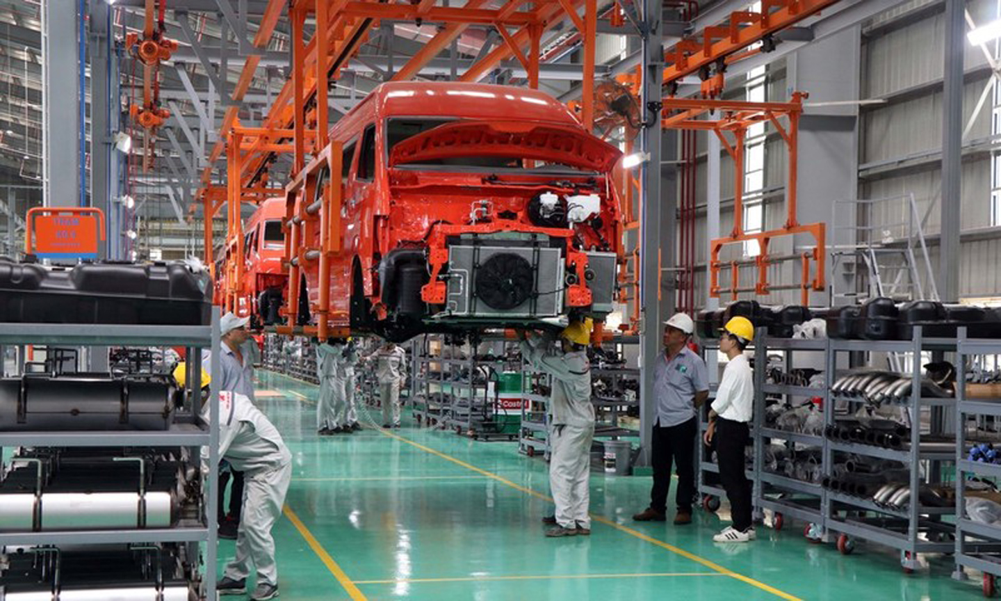 An automotive manufacturing and assembly plant of Kim Long Motor Hue JSC in Chan May-Lang Co Economic Zone in central province of Thua Thien-Hue. (Photo: VNA).