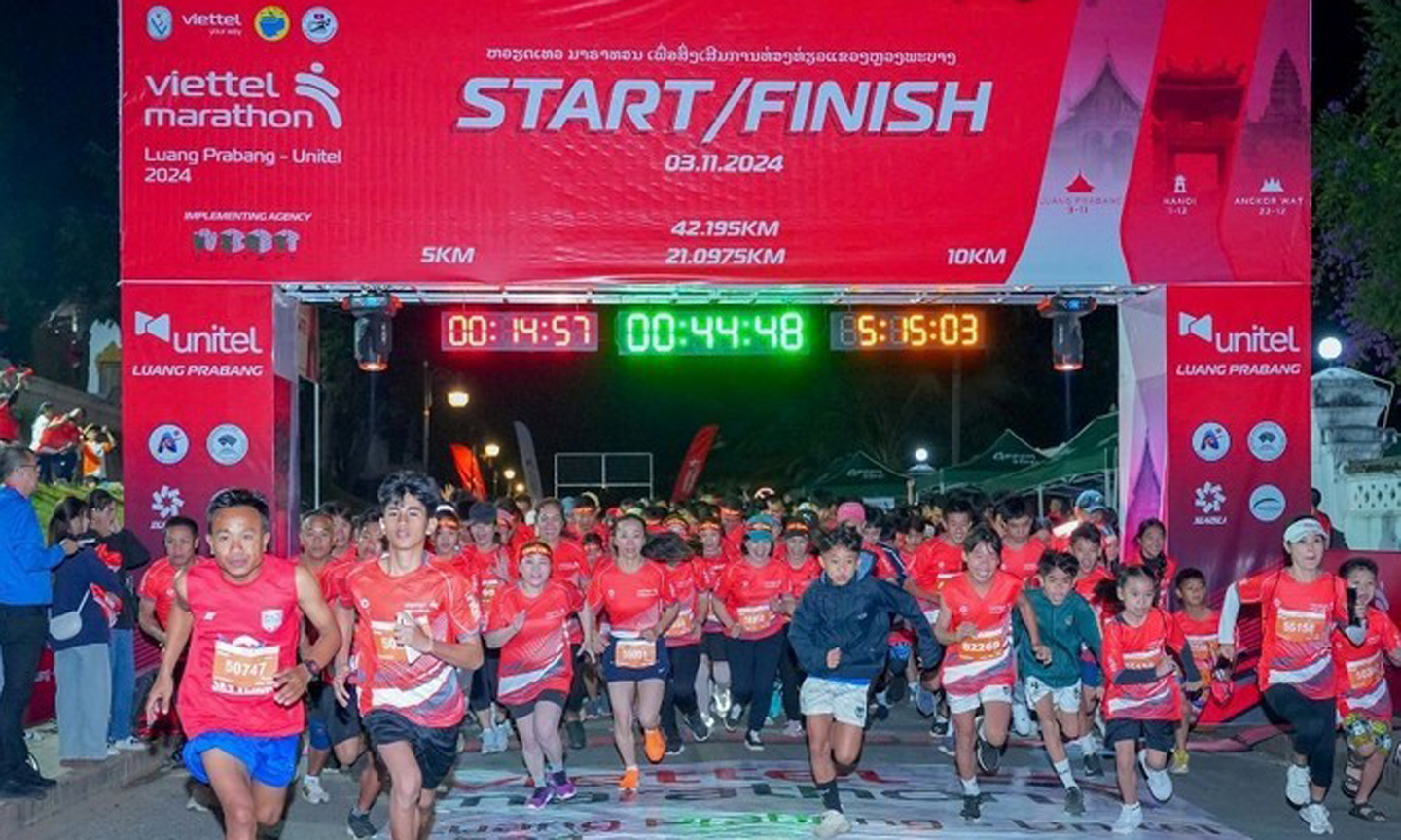 Around 5,000 runners attend Viettel Marathon Luang Prabang 2024