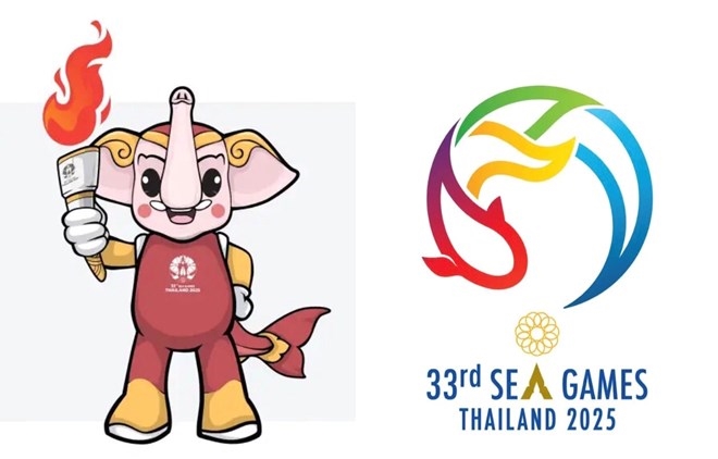 Linh vật và logo của SEA Games 33. Ảnh: The Standard