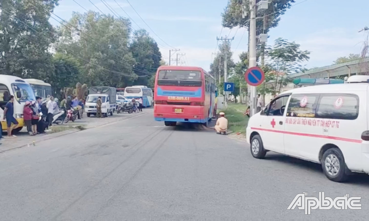 Hiện trường vụ tai nạn giao thông.