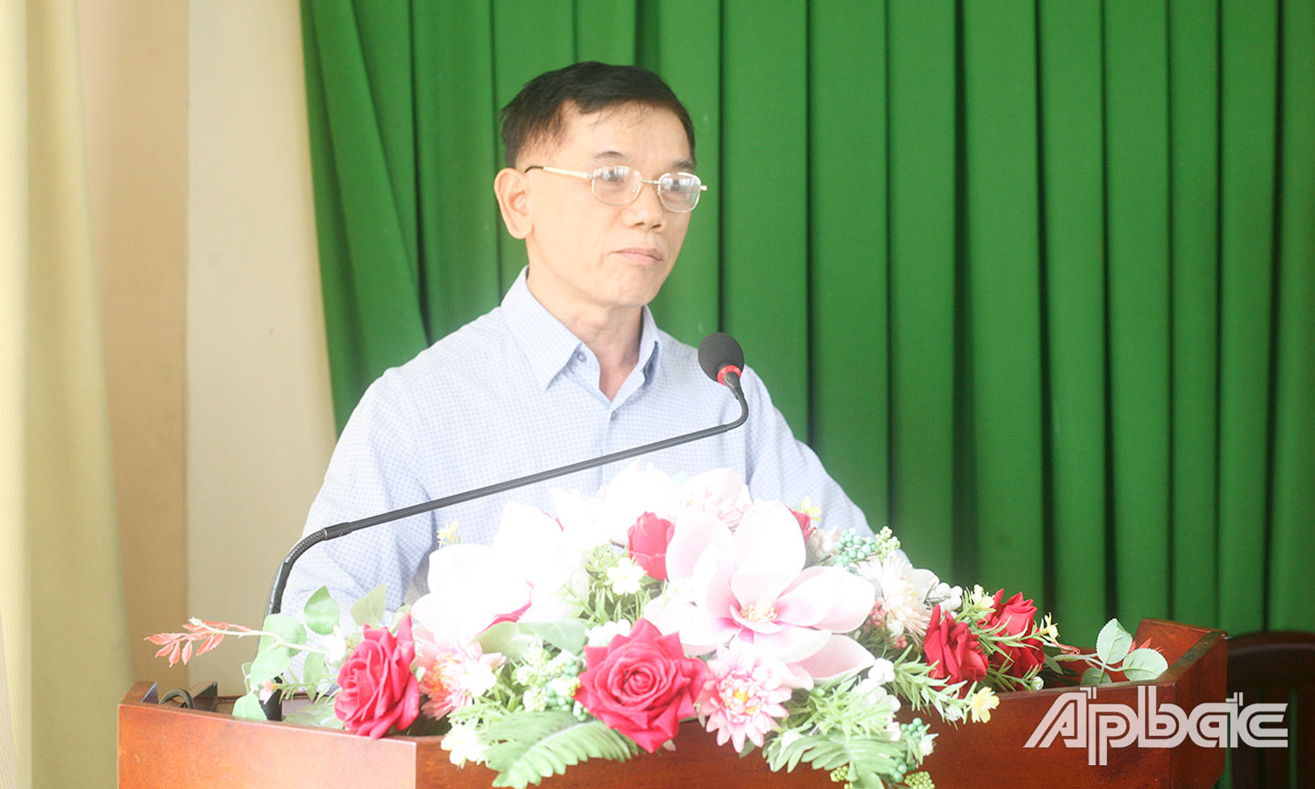 Phó Giám đốc Sở KH-ĐT  Nguyễn Xuân Cường phát biểu tại Hội nghị Phát triển doanh nghiệp năm 2024 trên địa bàn huyện Châu Thành.