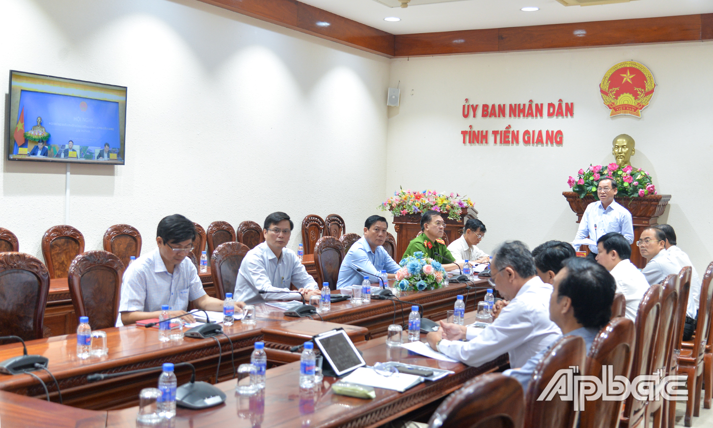 Quang cảnh tại điểm cầu Tiền Giang.