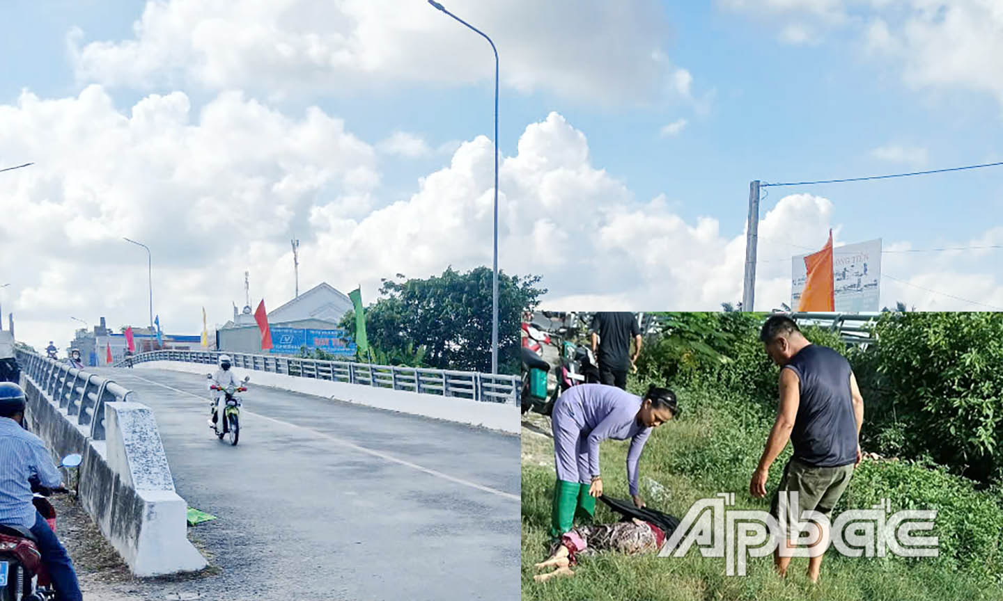 Trưởng Công an xã cùng 2 người dân kịp thời cứu người phụ nữ nhảy sông Bảo Định tự tử