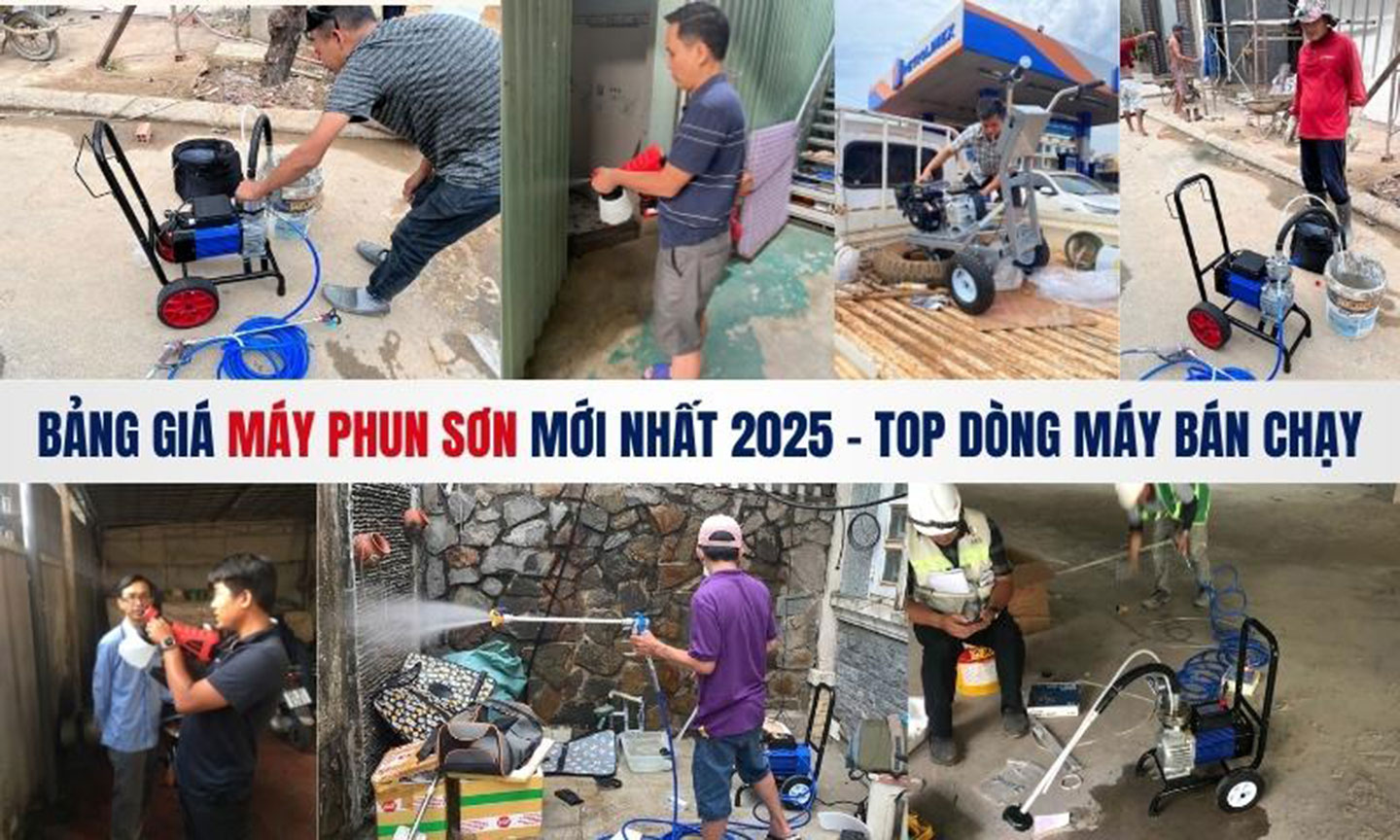 Bảng giá máy phun sơn mới nhất 2025 - Top dòng máy bán chạy