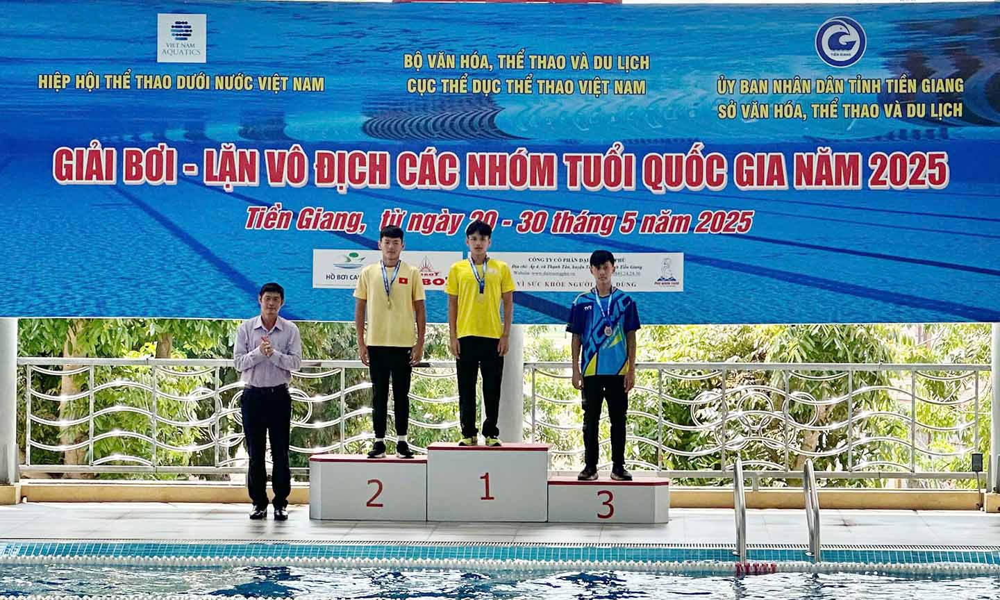 Thành tích ấn tượng của các vận động viên bơi Tiền Giang