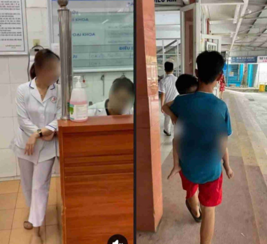 Video người dân ghi lại cảnh được cho là cơ sở y tế không tiếp nhận cấp cứu bệnh nhân do chưa nộp đủ tiền. Ảnh cắt từ clip. Ảnh: Đan Tâm