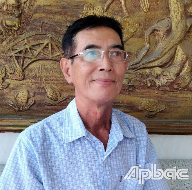Ông Nguyễn Cao Sơn, Phó Chủ tịch Hội NNCĐDC xã Lương Hòa Lạc, huyện Chợ Gạo.
