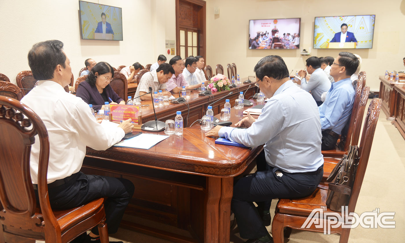 Quang cảnh tại điểm cầu Tiền Giang.