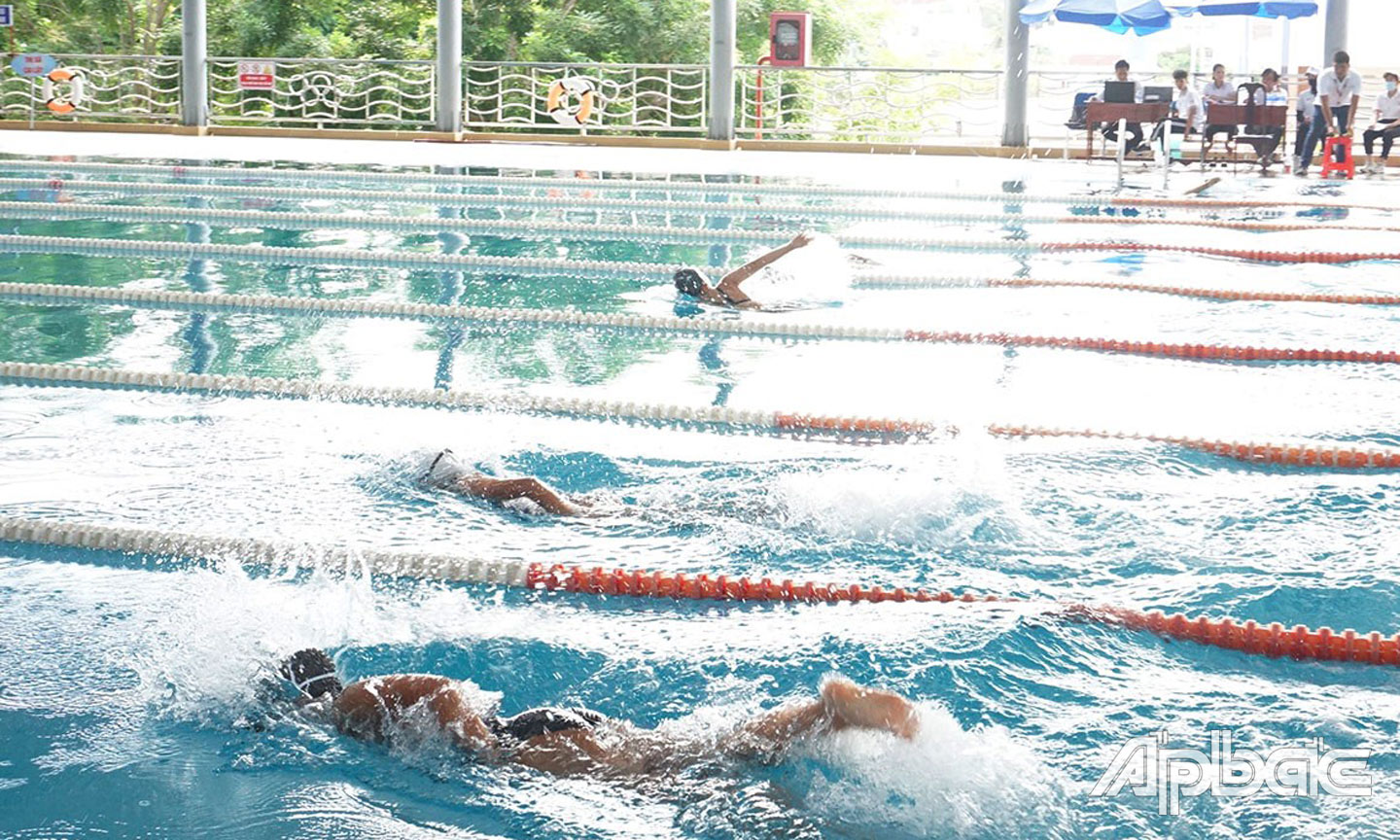 Đường đua xanh tại Khu Thể thao dưới nước tỉnh Tiền Giang là nơi tranh tài của các VĐV tại Giải Bơi - Lặn Vô địch các nhóm tuổi quốc gia năm 2025. 