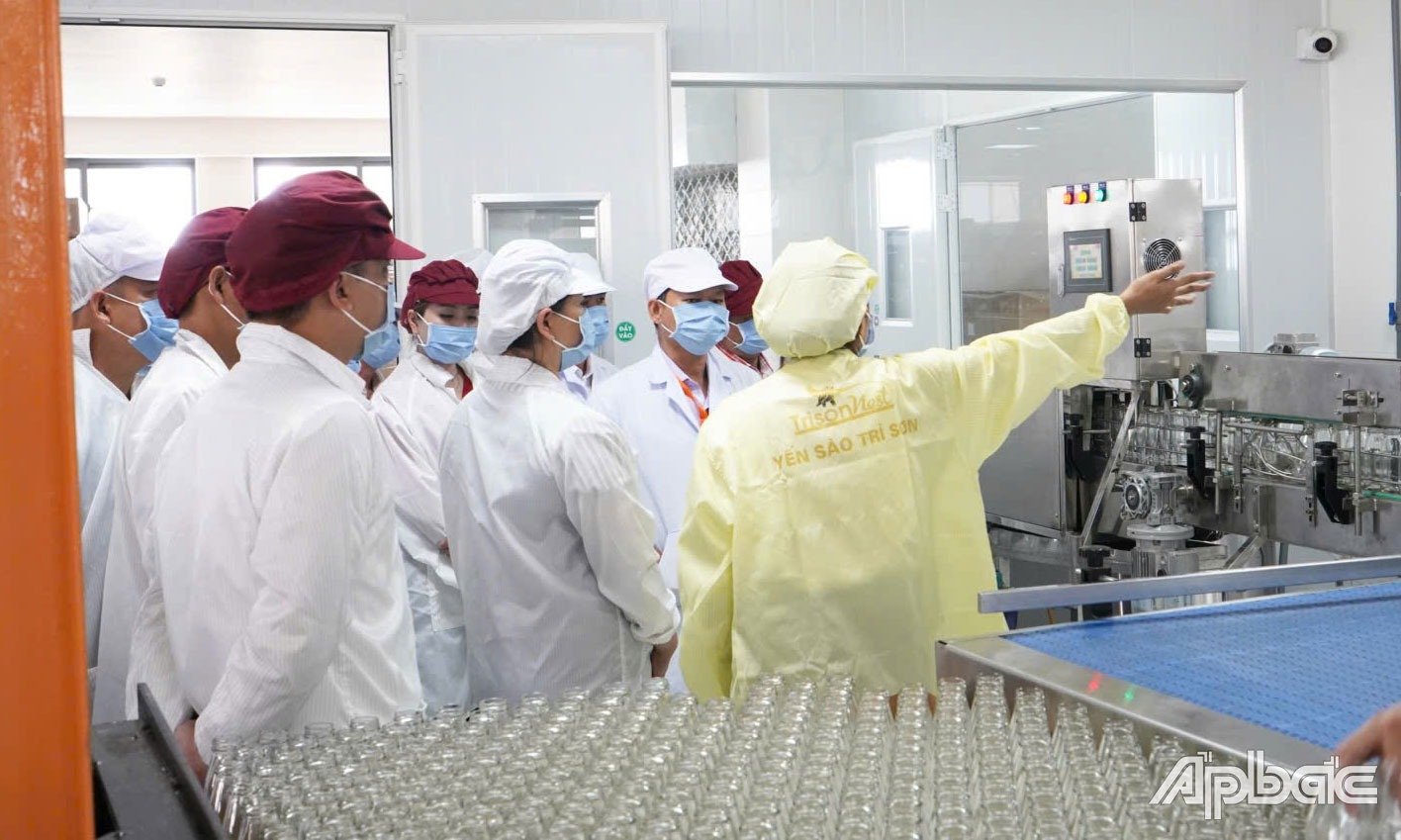 Các thành viên Hiệp hội Yến sào Việt Nam tham quan nhà máy của Công ty TNHH TMDV Trí Sơn.