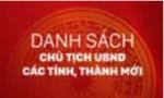 Danh sách chủ tịch UBND các tỉnh, thành mới