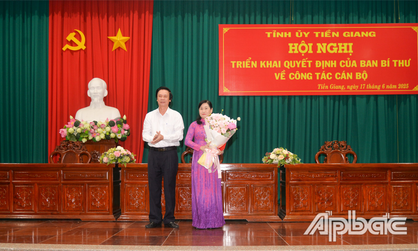 Đồng chí Châu Thị Mỹ Phương giữ chức Phó Bí thư Tỉnh ủy Tiền Giang