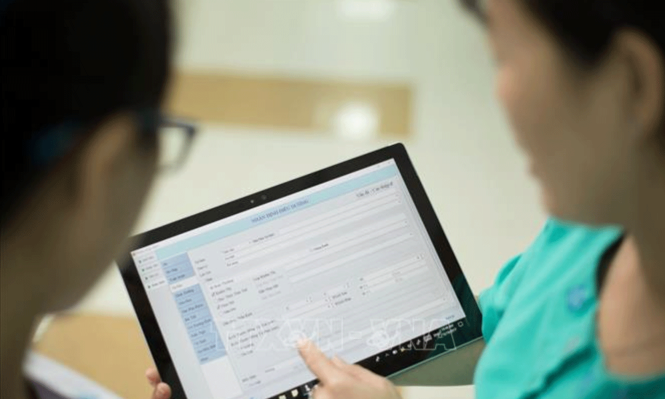 Bệnh án điện tử được ứng dụng tại Bệnh viện Đại học Y dược TP Hồ Chí Minh. Ảnh: TTXVN phát