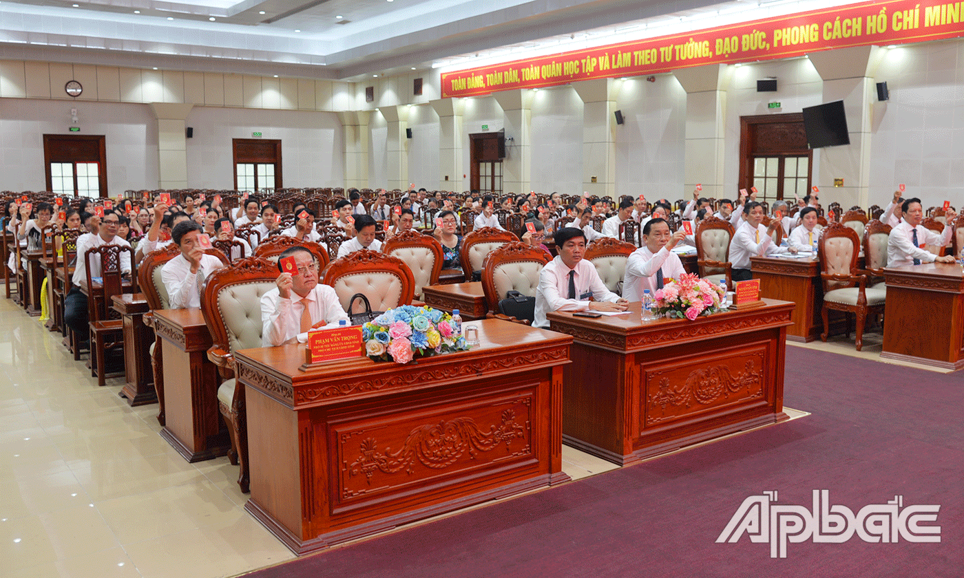 Đại biểu biểu quyết tại Đại hội.