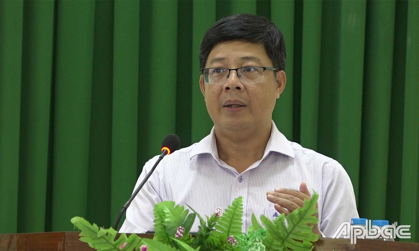 Đồng chí Trần Thanh Nguyên phát biểu tại hội nghị