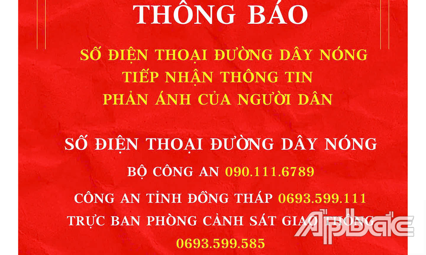 Phòng CSGT Công an tỉnh Đồng Tháp: Công bố đường dây nóng tiếp nhận phản ánh của người dân