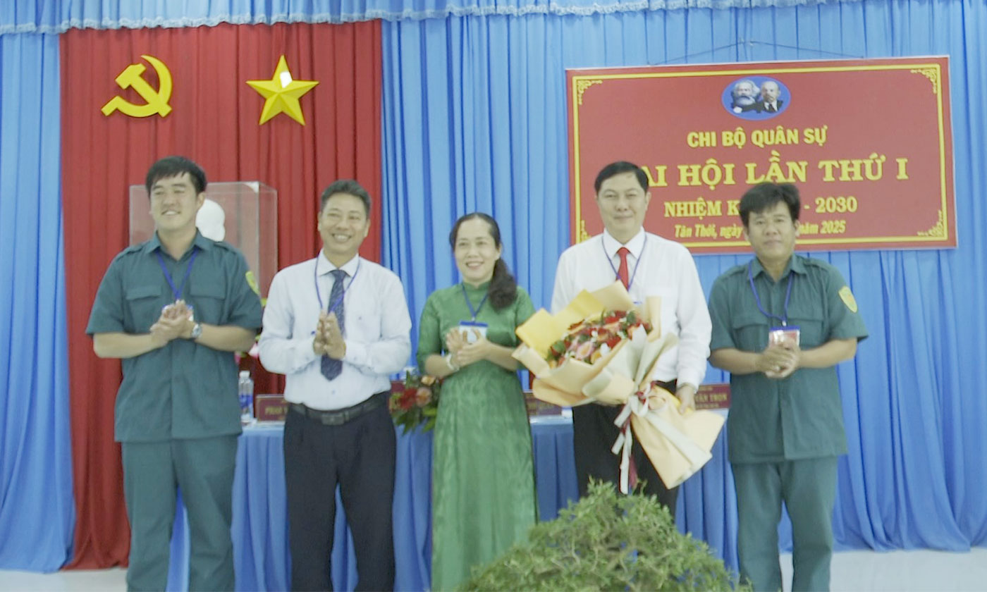 Đồng chí Phan Minh Quân giữ chức Bí thư Chi bộ Quân sự xã Tân Thới nhiệm kỳ 2025 - 2030