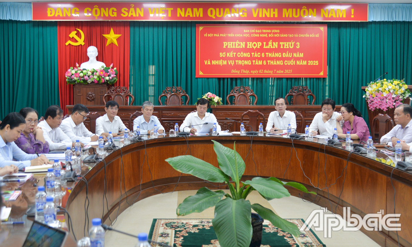 Quang cảnh tại điểm cầu Đồng Tháp.