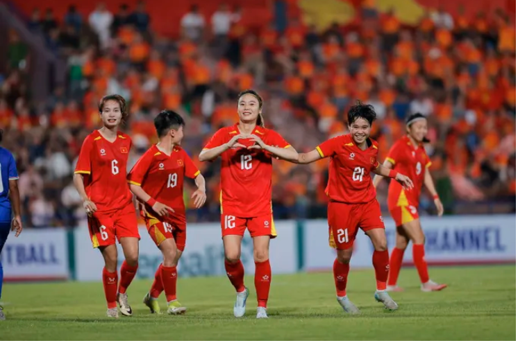 Đội tuyển nữ Việt Nam rộng cửa vào vòng chung kết giải bóng đá nữ châu Á 2026. Ảnh: THANH QUỐC