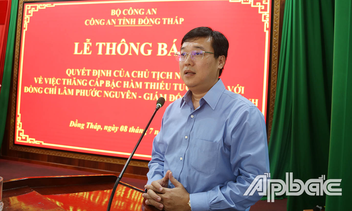 Đồng chí Lê Quốc Phong, Bí thư Tỉnh ủy phát biểu tại buổi Lễ.