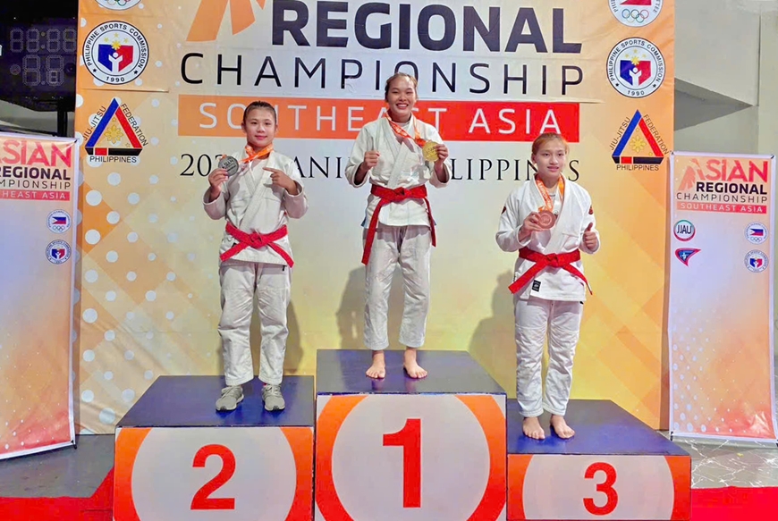 Phụng Mùi Nhình đoạt huy chương vàng nội dung Fighting dưới 52kg. Ảnh: Ban tổ chức 