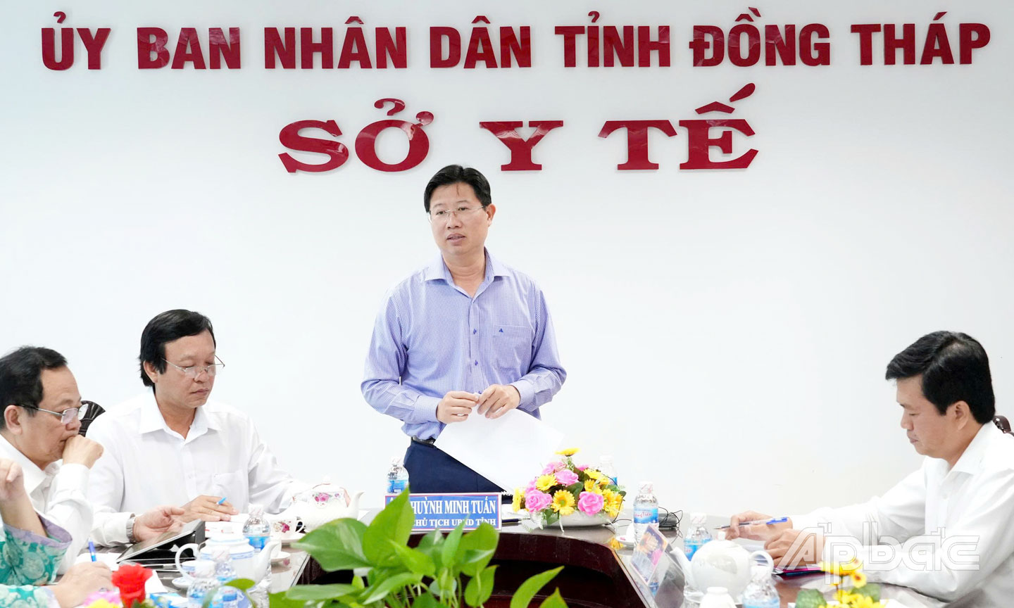 Đồng chí Huỳnh Minh Tuấn, phát biểu chỉ đạo sau buổi làm việc.