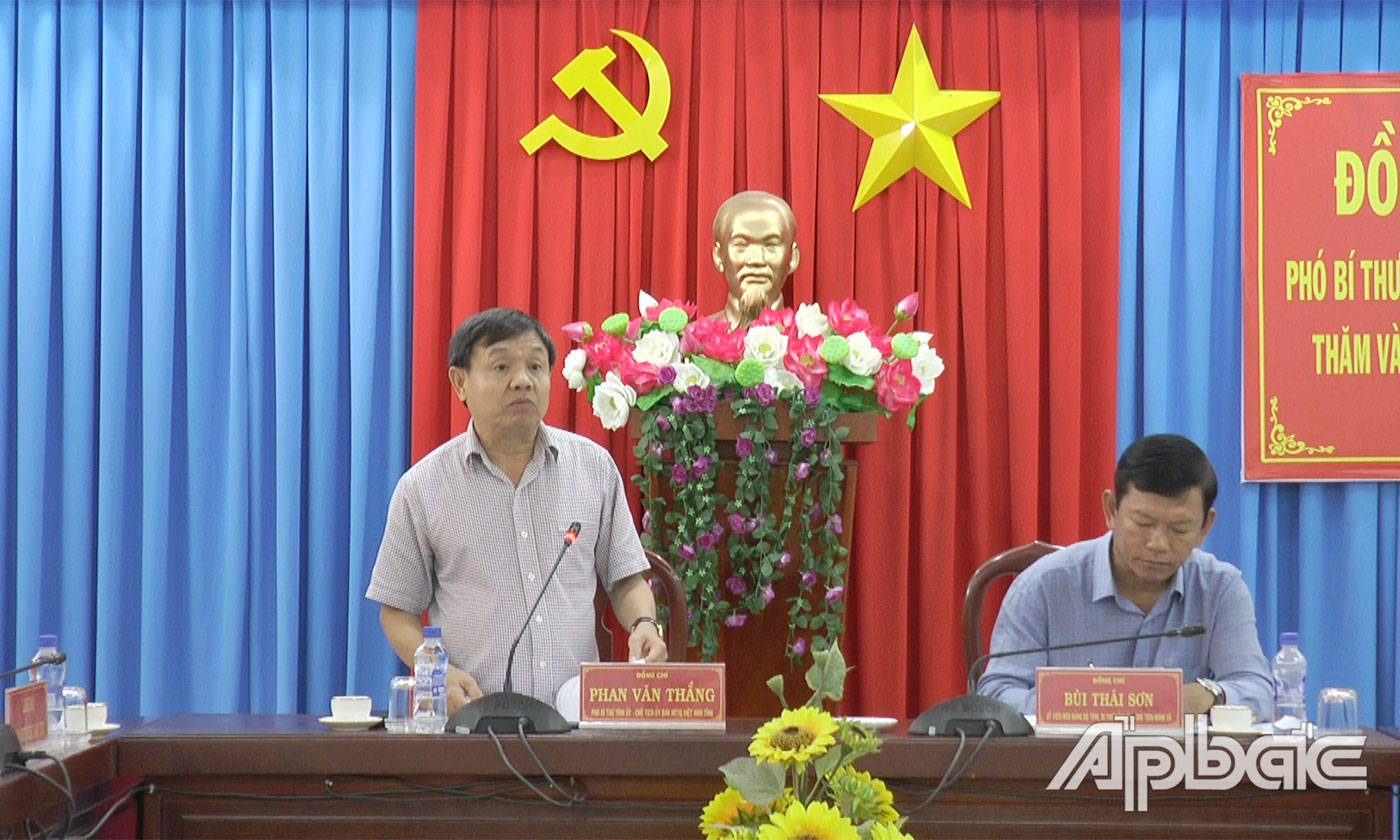 Đồng chí Phan Văn Thắng phát biểu tại buổi làm việc.