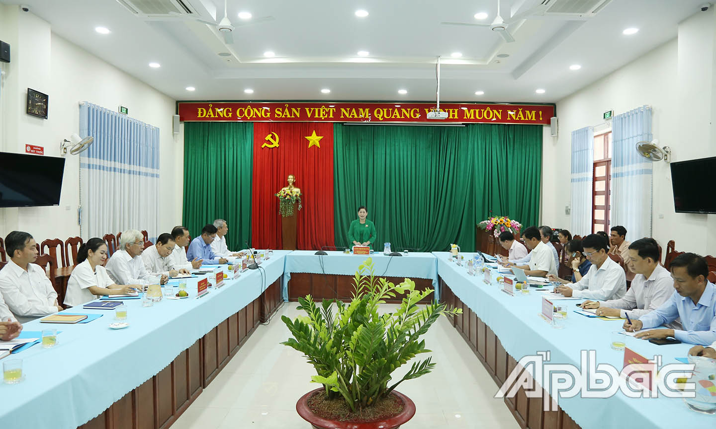 Đồng chí Châu Thị Mỹ Phương phát biểu chỉ đạo.