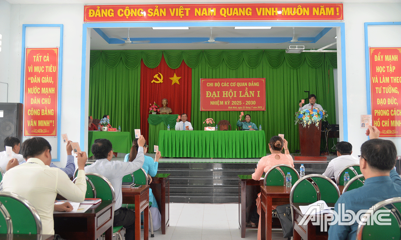 Đại biểu đầu đoàn đại biểu đi dự Đại hội cấp trên bằng hình thức biểu quyết.