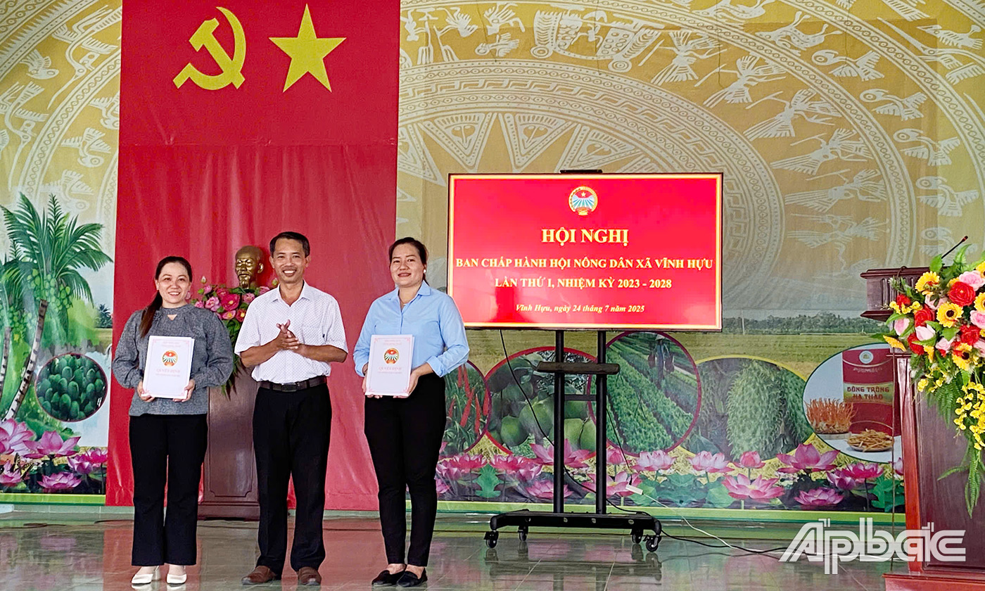về việc chỉ định Ban chấp hành, Ban Thường vụ, chức danh Chủ tịch, Phó Chủ tịch Hội Nông dân xã Vĩnh Hựu