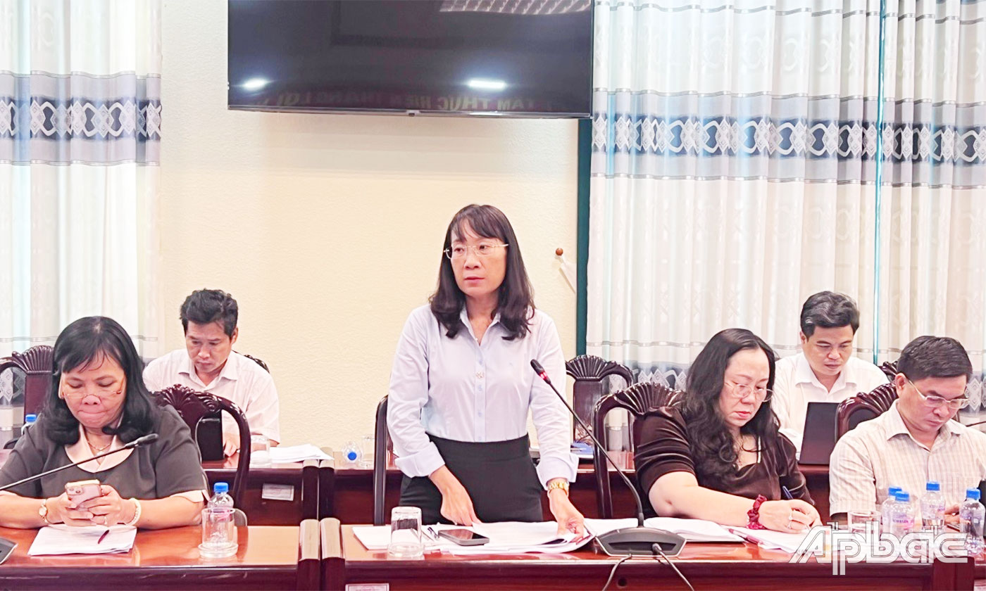 Đồng chí Đoàn Duy Thùy Ngạn phát biểu kết luận tại buổi thẩm tra
