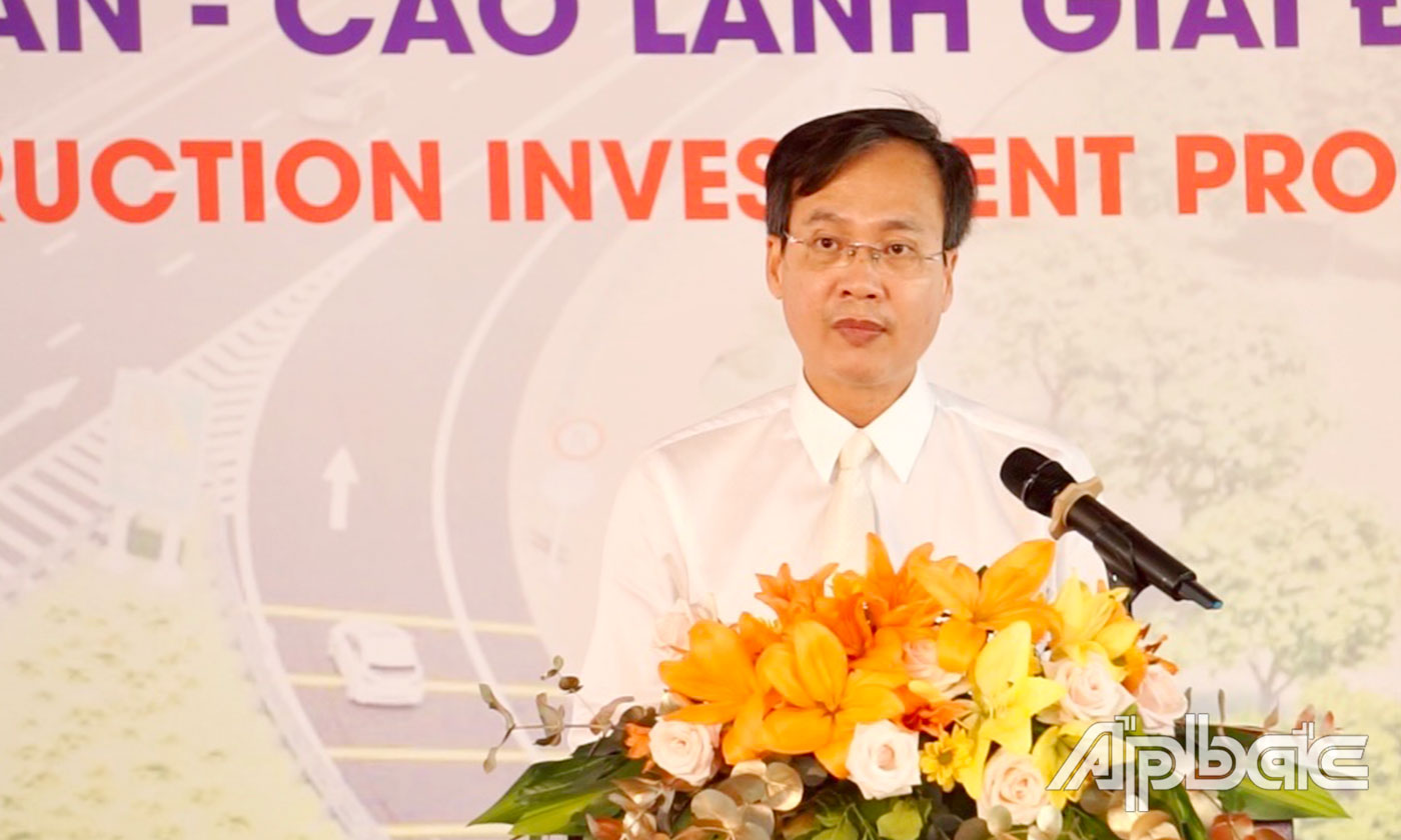 Đồng chí Trần Trí Quang phát biểu tại Lễ khởi công.