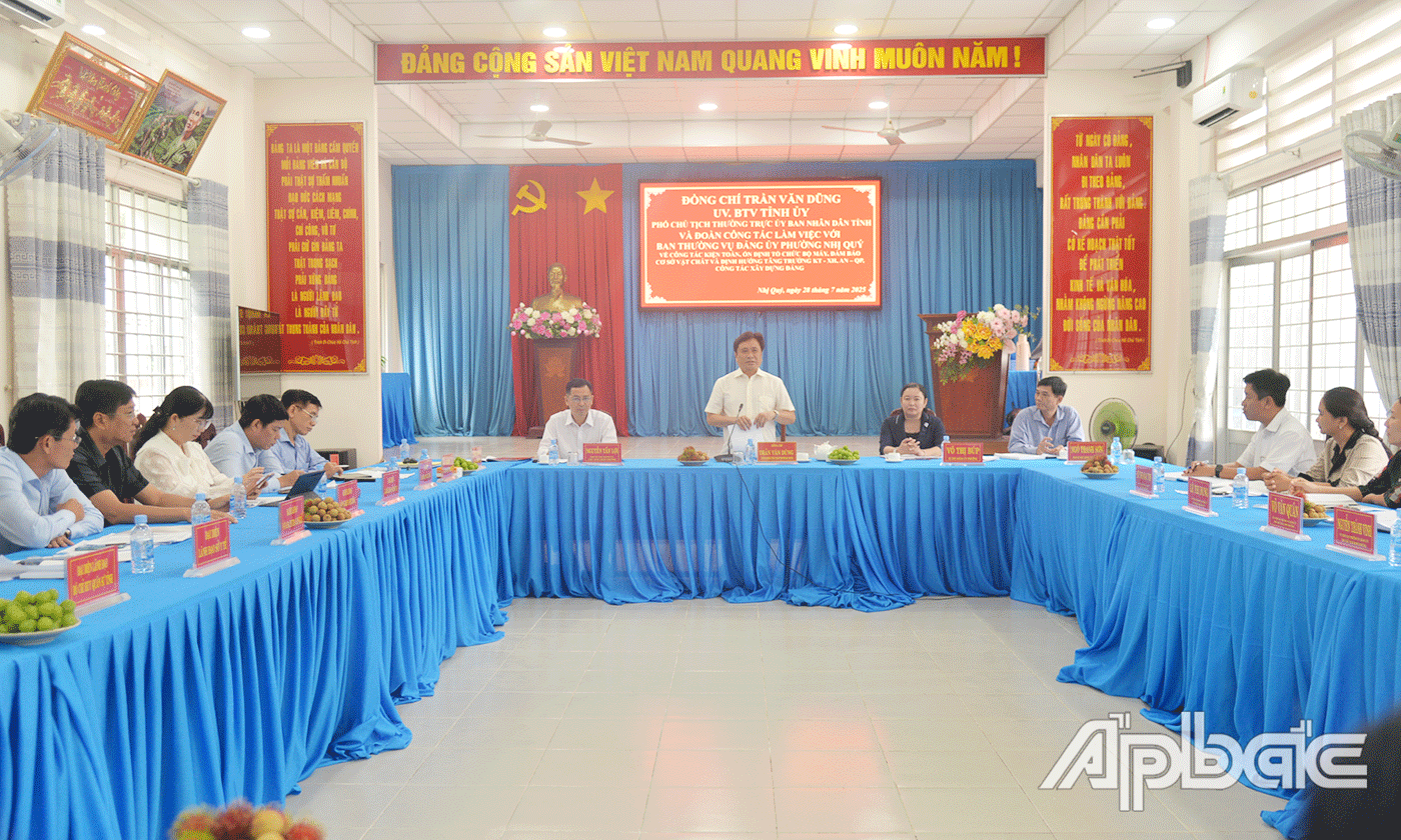 Đồng chí Trần Văn Dũng phát biểu tại buổi làm việc.