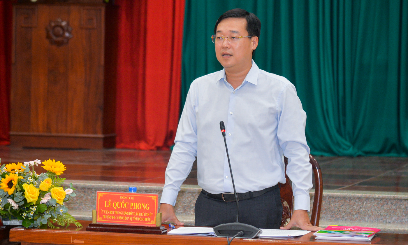 Đồng chí Lê Quốc Phong phát biểu tại hội nghị.