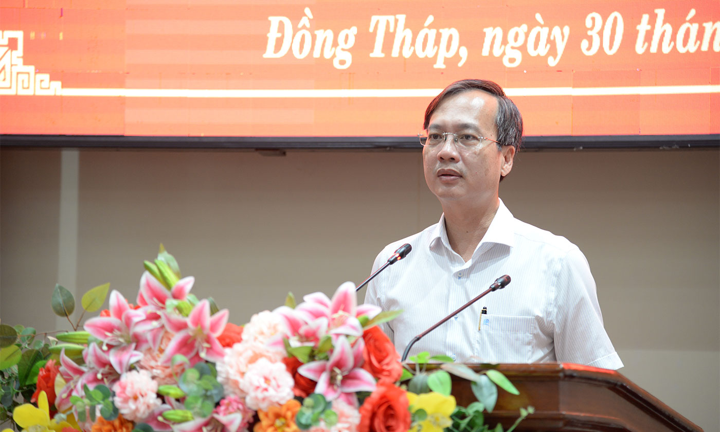 Đồng chí Trần Trí Quang phát biểu tại hội nghị.