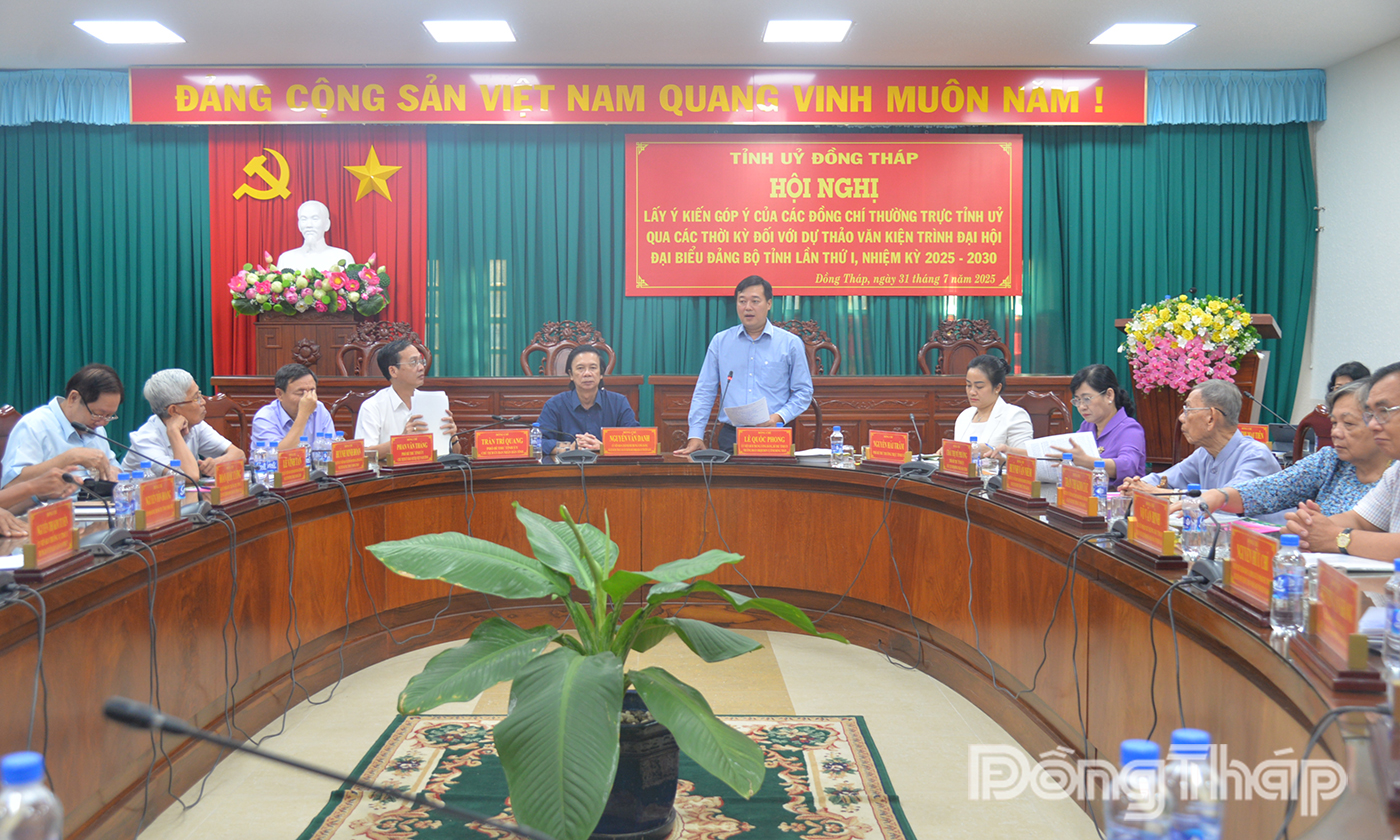 Tỉnh ủy Đồng Tháp tổ chức Hội nghị lấy ý kiến góp ý của Thường trực Tỉnh uỷ qua các thời kỳ đối với dự thảo văn kiện trình Đại hội đại biểu Đảng bộ tỉnh lần thứ I.
