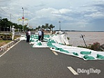 Khảo sát điểm sạt lở tuyến kè Thường Thới Tiền