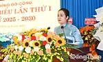 Đồng chí Nguyễn Hải Trâm dự và chỉ đạo Đại hội đại biểu Đảng bộ phường Gò Công
