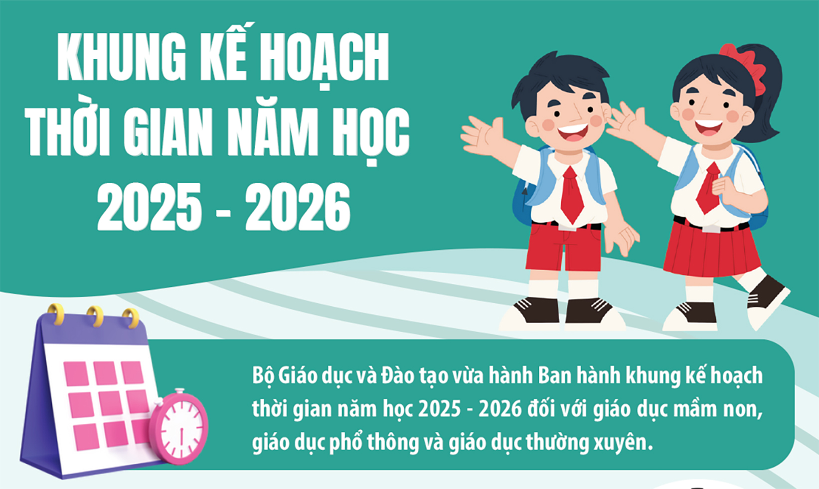 [Infographic] Khung kế hoạch thời gian năm học 2025 - 2026