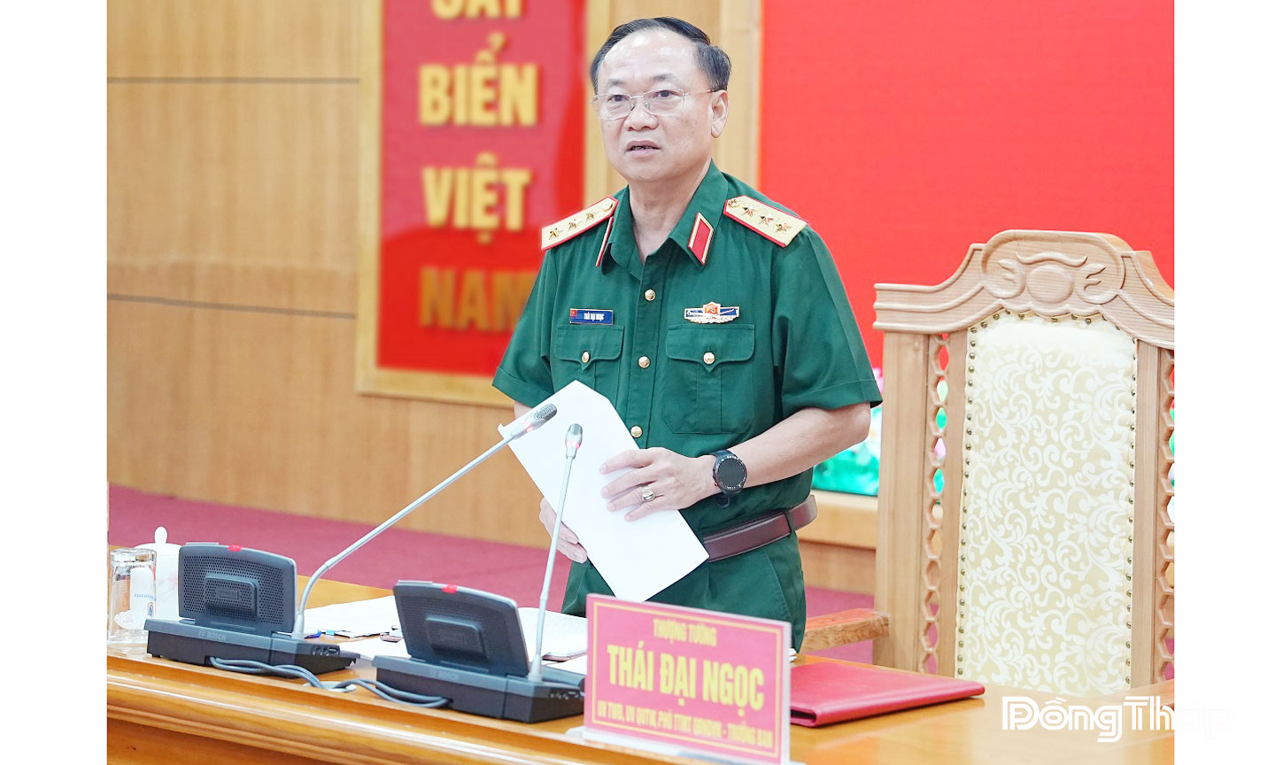 Thượng tướng Thái Đại Ngọc phát biểu chỉ đạo Hội nghị.