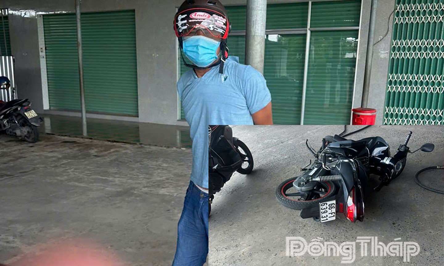 Đối tượng và tang vật tại cơ quan chức năng. Ảnh Công an cung cấp.