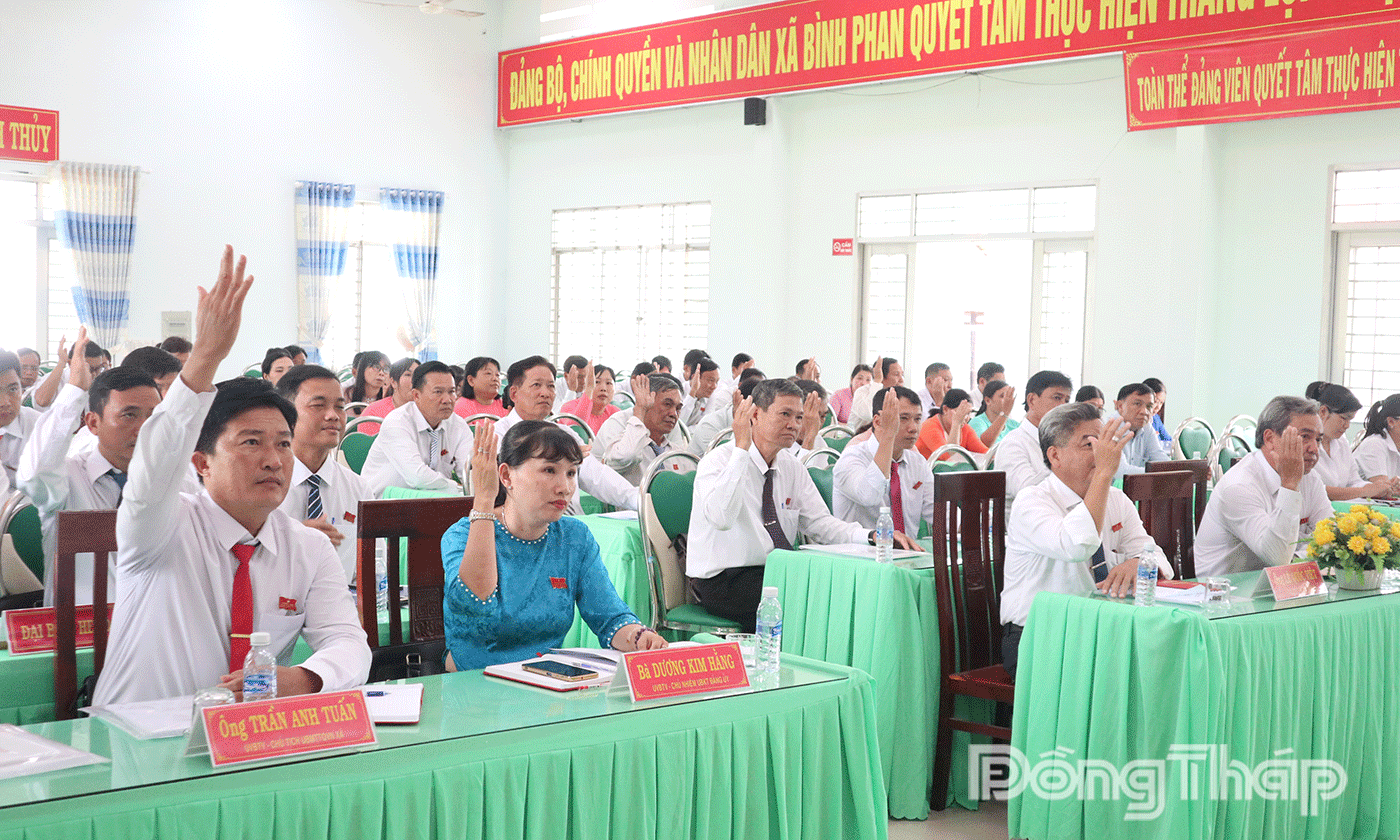 Đại biểu biểu quyết thông qua các Nghị quyết.