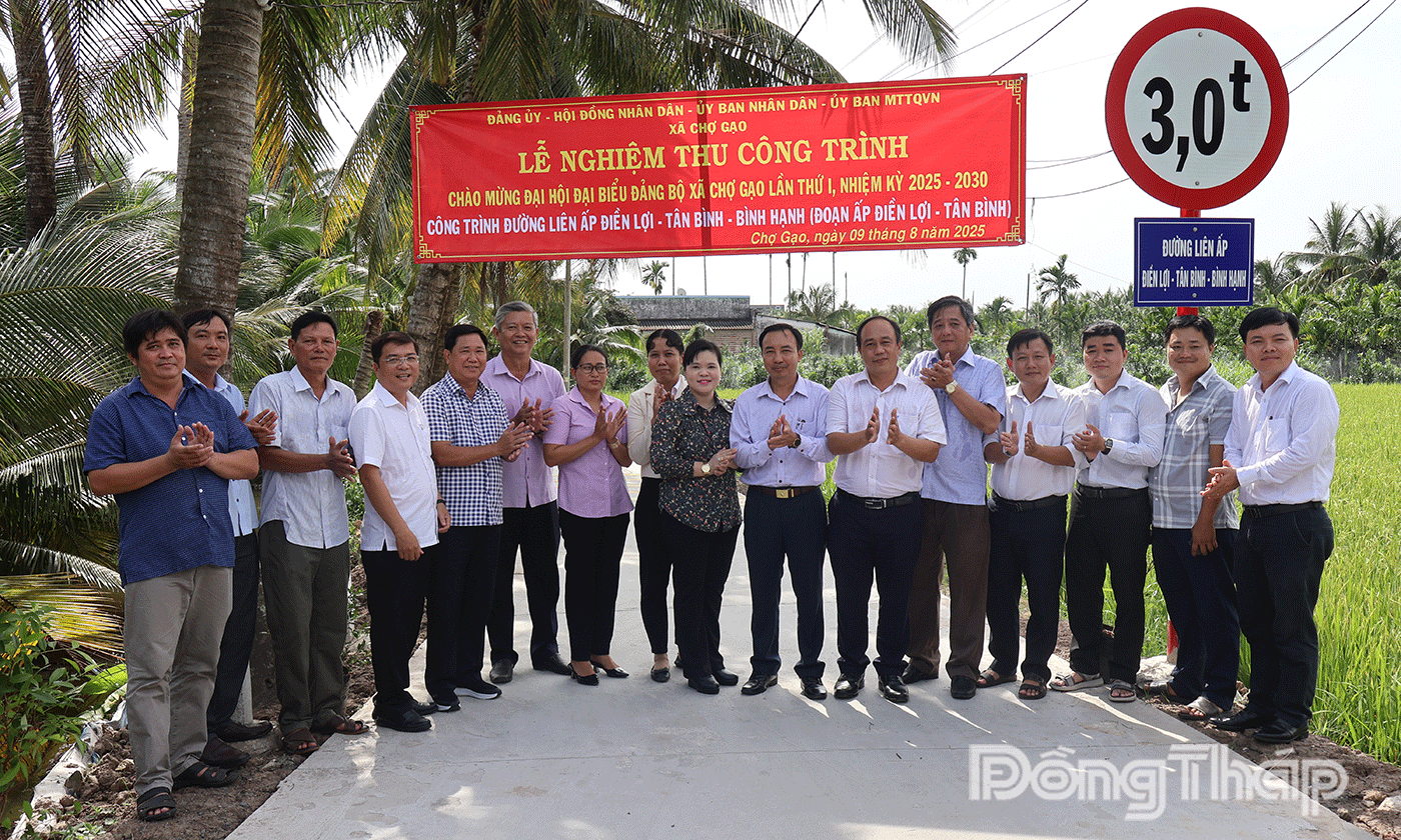 Nghiệm thu đưa vào sử dụng công trình đường liên ấp Điền Lợi - Tân Bình - Bình Hạnh.
